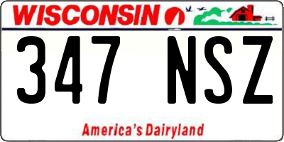 WI license plate 347NSZ