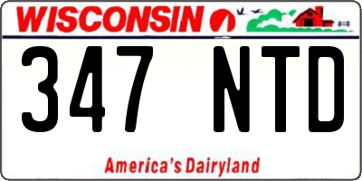 WI license plate 347NTD