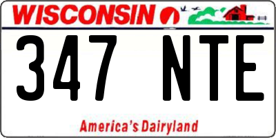WI license plate 347NTE