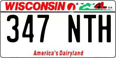 WI license plate 347NTH
