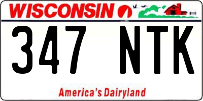 WI license plate 347NTK