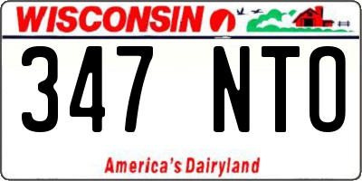 WI license plate 347NTO