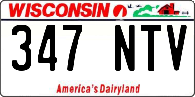 WI license plate 347NTV