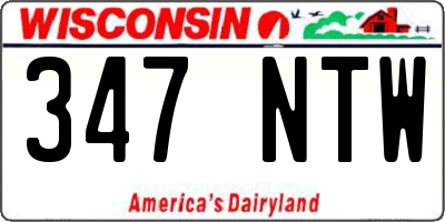 WI license plate 347NTW