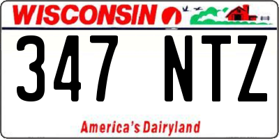 WI license plate 347NTZ