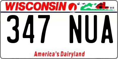 WI license plate 347NUA