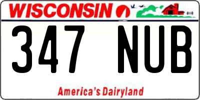 WI license plate 347NUB