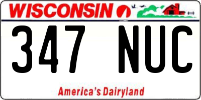 WI license plate 347NUC