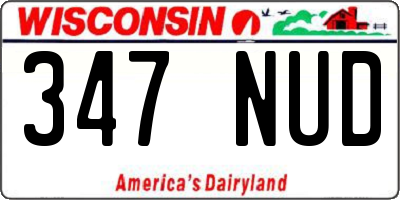 WI license plate 347NUD