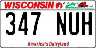 WI license plate 347NUH