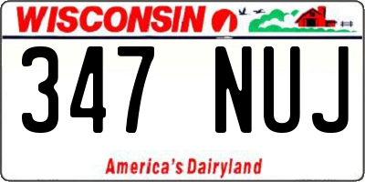 WI license plate 347NUJ