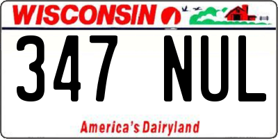 WI license plate 347NUL