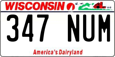 WI license plate 347NUM