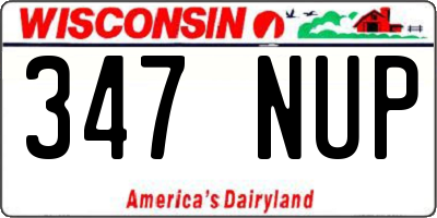 WI license plate 347NUP