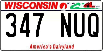 WI license plate 347NUQ
