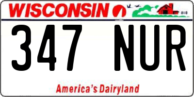 WI license plate 347NUR