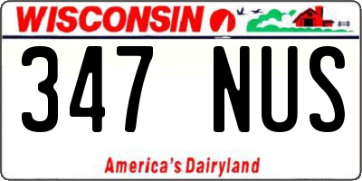 WI license plate 347NUS