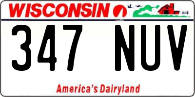 WI license plate 347NUV