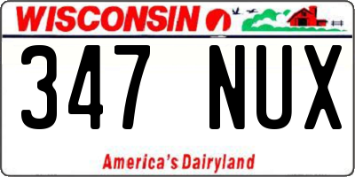 WI license plate 347NUX