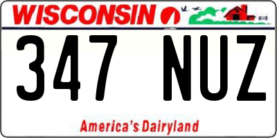 WI license plate 347NUZ