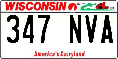 WI license plate 347NVA