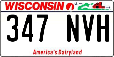 WI license plate 347NVH