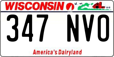 WI license plate 347NVO