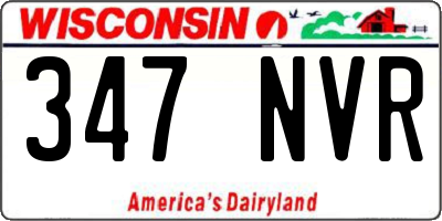 WI license plate 347NVR