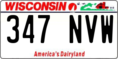 WI license plate 347NVW
