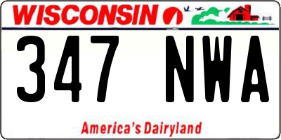 WI license plate 347NWA