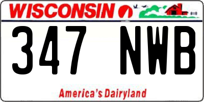 WI license plate 347NWB