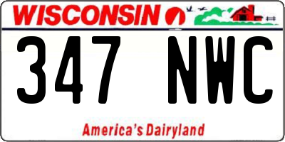WI license plate 347NWC