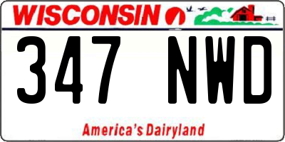 WI license plate 347NWD