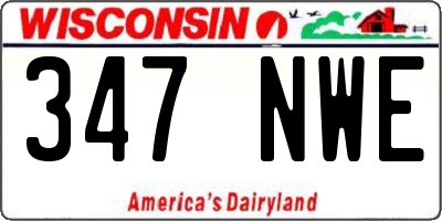 WI license plate 347NWE