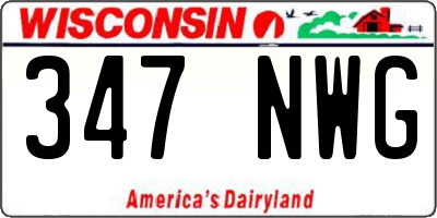 WI license plate 347NWG