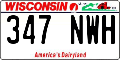 WI license plate 347NWH