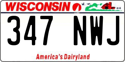 WI license plate 347NWJ