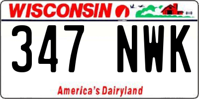 WI license plate 347NWK