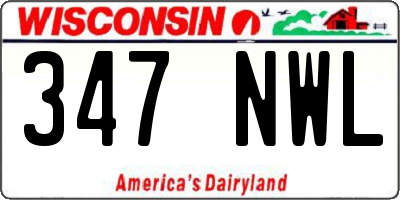 WI license plate 347NWL