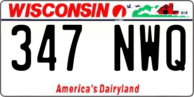 WI license plate 347NWQ