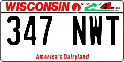 WI license plate 347NWT