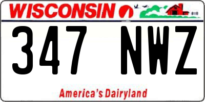 WI license plate 347NWZ
