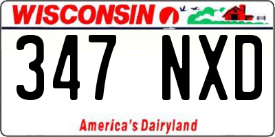 WI license plate 347NXD