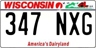 WI license plate 347NXG