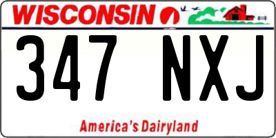WI license plate 347NXJ
