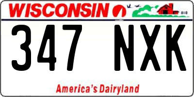 WI license plate 347NXK