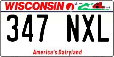 WI license plate 347NXL