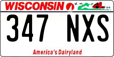 WI license plate 347NXS