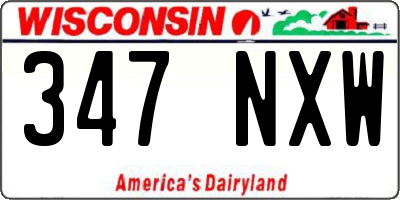 WI license plate 347NXW