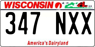 WI license plate 347NXX